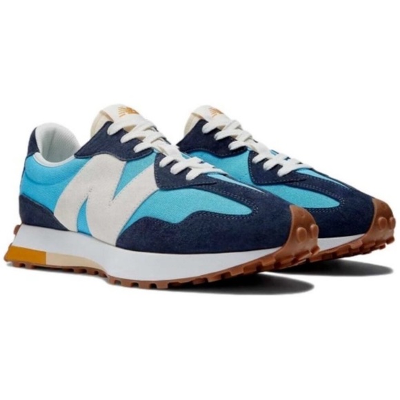 New Balance 327 Sneakers Shoes MS327BM Vibrant Sky Blue Men's Size 9.5 - Picture 1 of 11